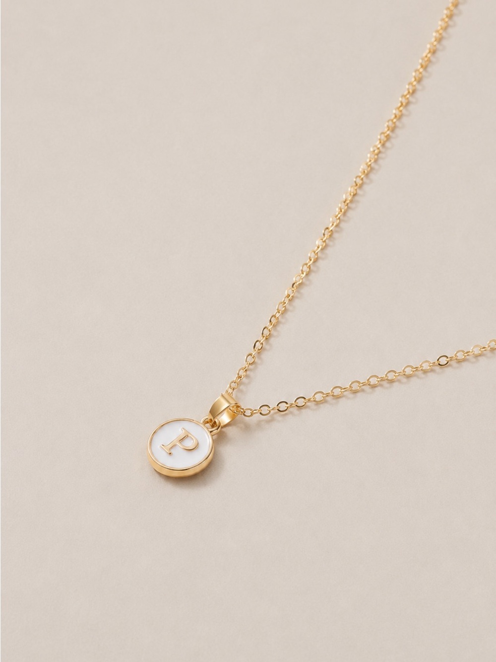 New! Gold Initial Letter Monogram Pendant Necklace NWOT